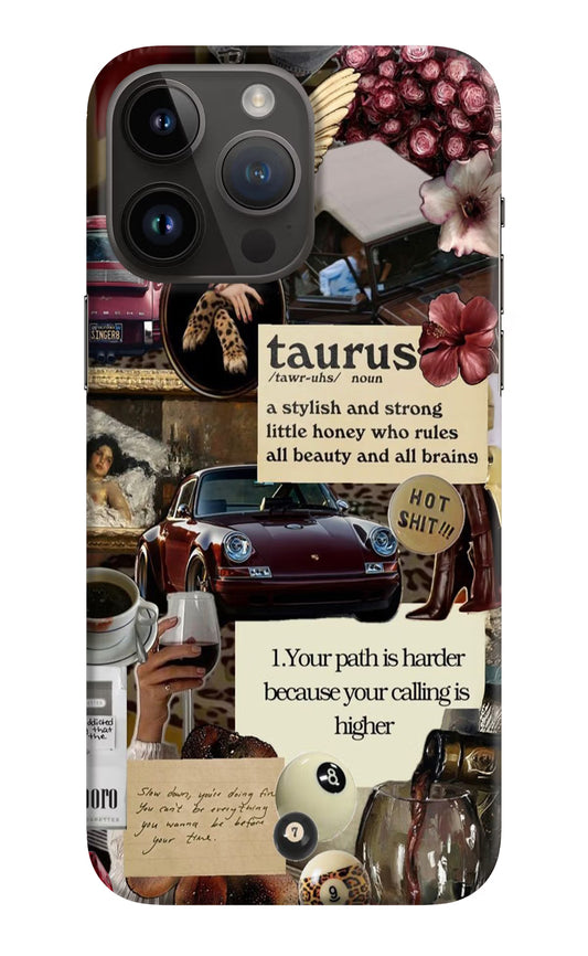 Taurus Zodiac iPhone 14 Pro Max Hard Case Back Cover by Casekaro