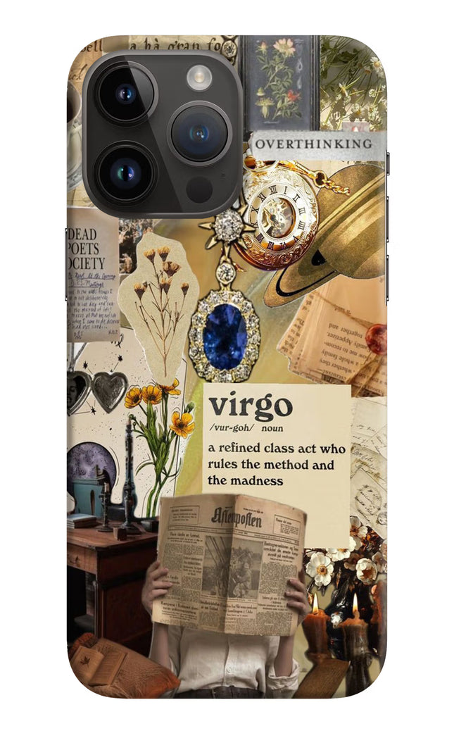 Virgo Zodiac iPhone 14 Pro Max Hard Case Back Cover by Casekaro