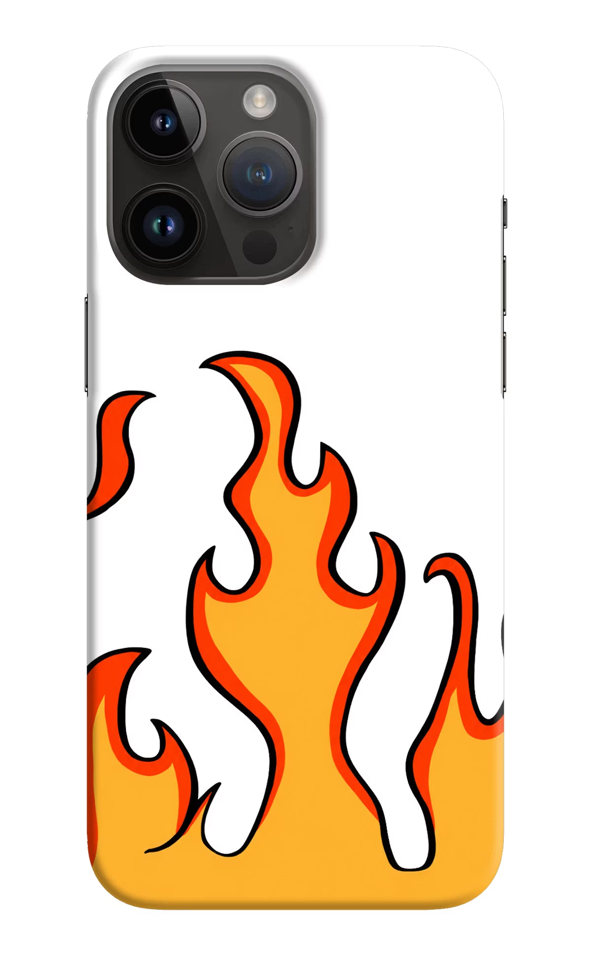 Fired Up – White iPhone 14 Pro Max Hard Case Back Cover by Casekaro