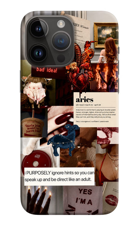 Zodiac Aries iPhone 14 Pro Max Hard Case Back Cover by Casekaro