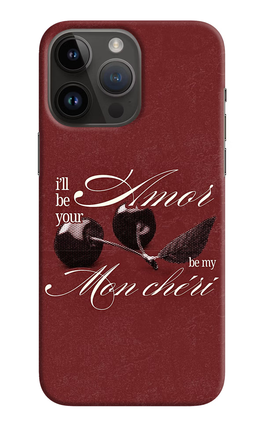 Velvet Cherry iPhone 14 Pro Max Back Cover, Hard case