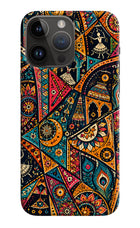 Folk Print iPhone 14 Pro Max Hard Case Back Cover by Casekaro
