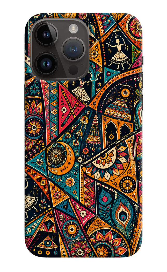 Folk Print iPhone 14 Pro Max Hard Case Back Cover by Casekaro