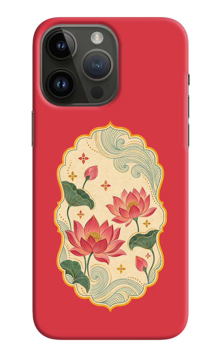 Pink Lotus iPhone 14 Pro Max Back Cover, Hard case