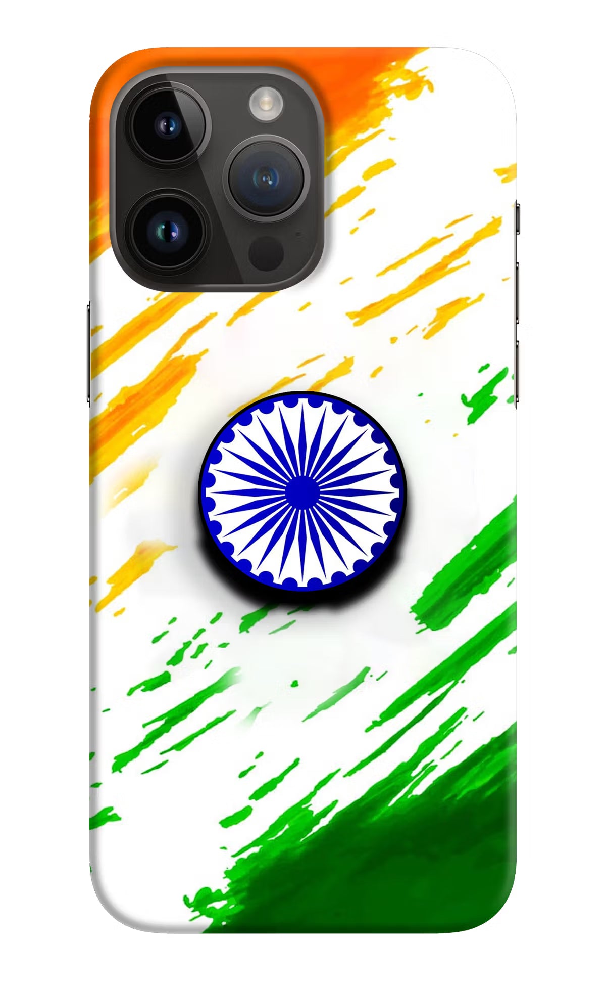 Indian Flag Ashoka Chakra iPhone 14 Pro Max Pop Case by Casekaro