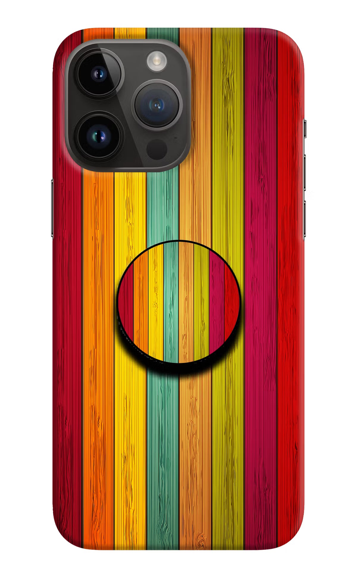 Multicolor Wooden iPhone 14 Pro Max Pop Case by Casekaro