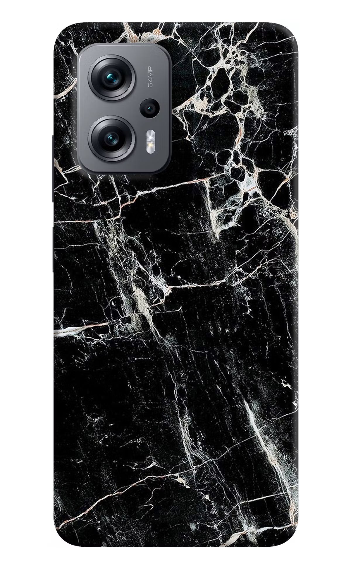 Black Marble Texture Redmi K50i Hard Case Back Cover by Casekaro