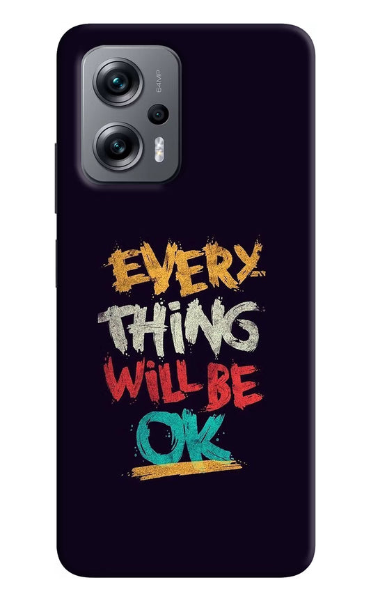 Everything Will Be Ok Redmi K50i Hard Case Back Cover by Casekaro