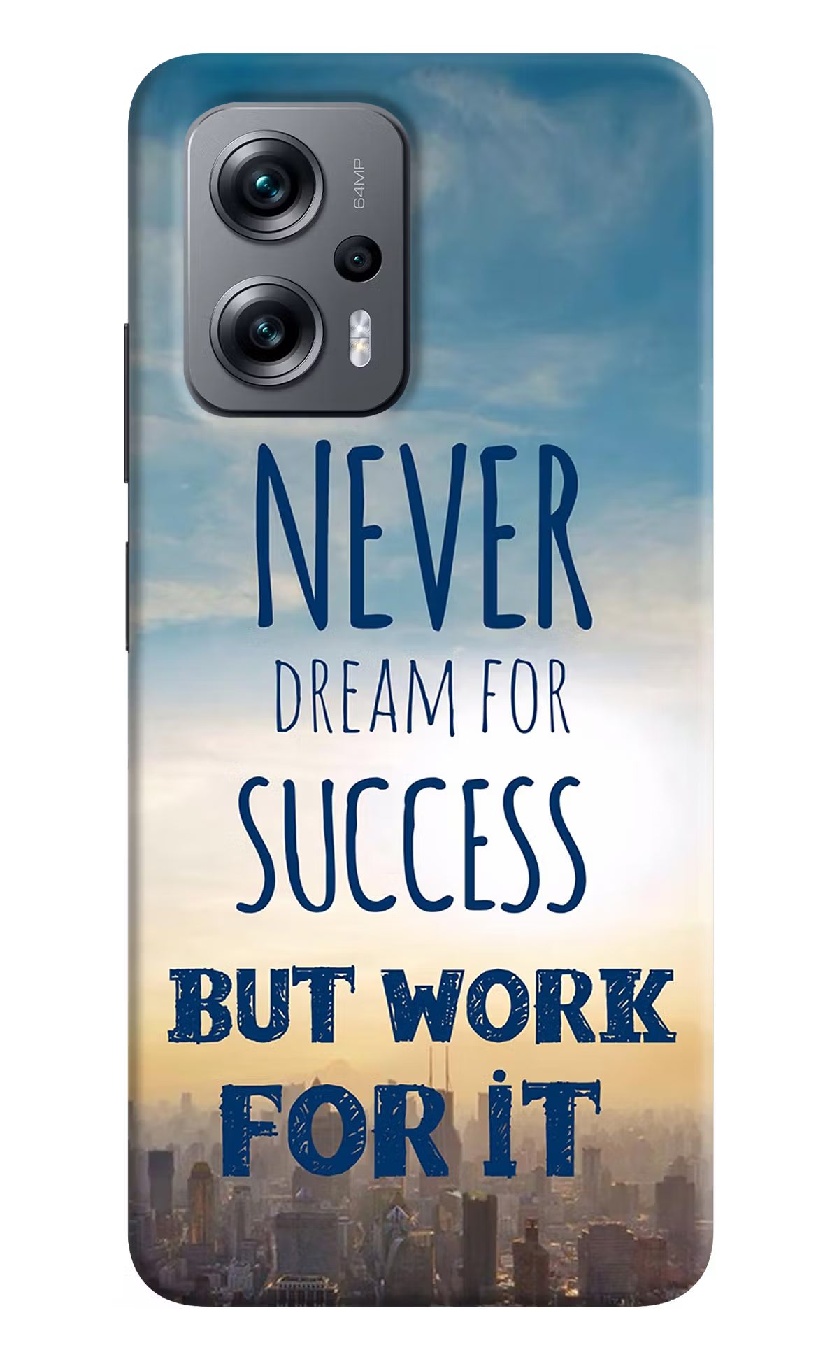 Never Dream For Success But Work For It Redmi K50i Hard Case Back Cover by Casekaro
