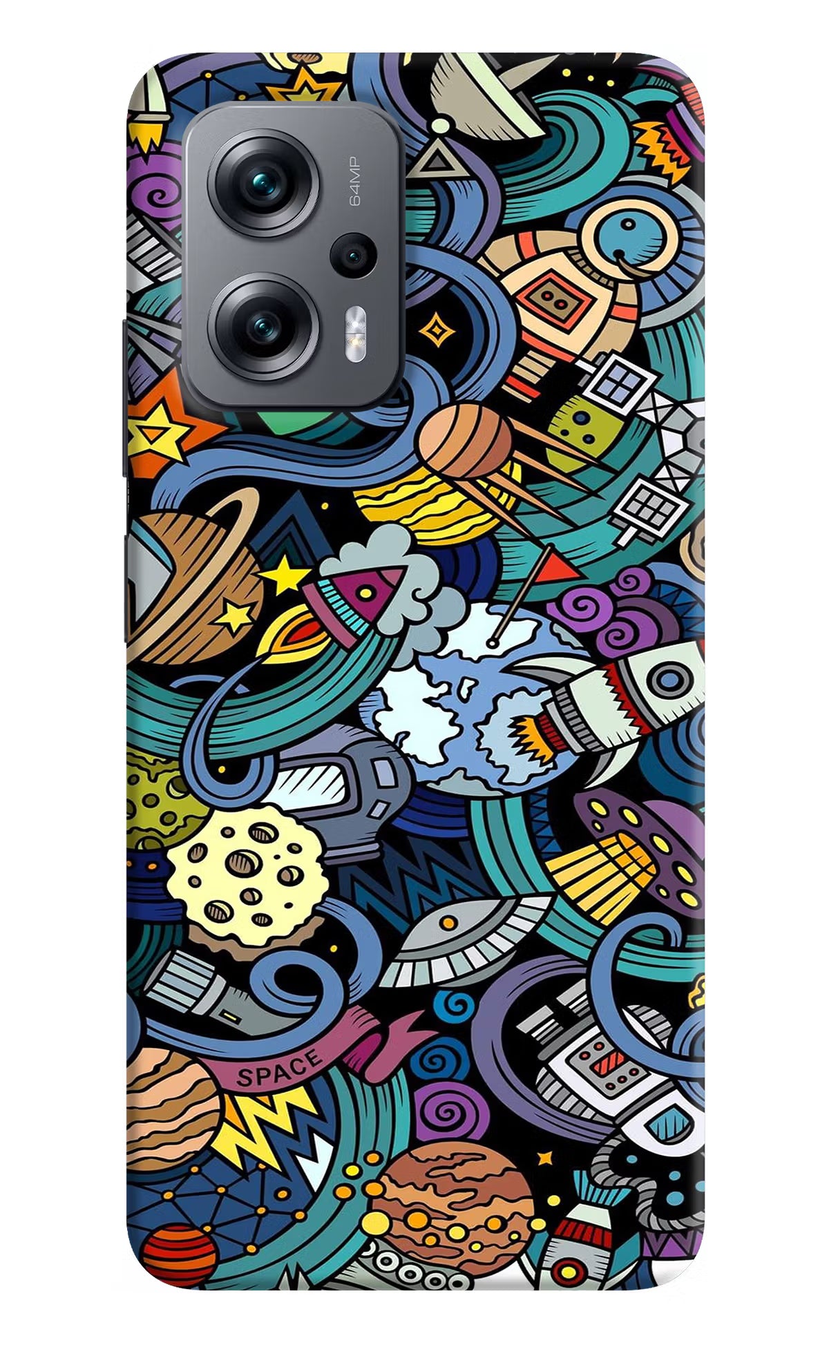 Space Abstract Redmi K50i Hard Case Back Cover by Casekaro