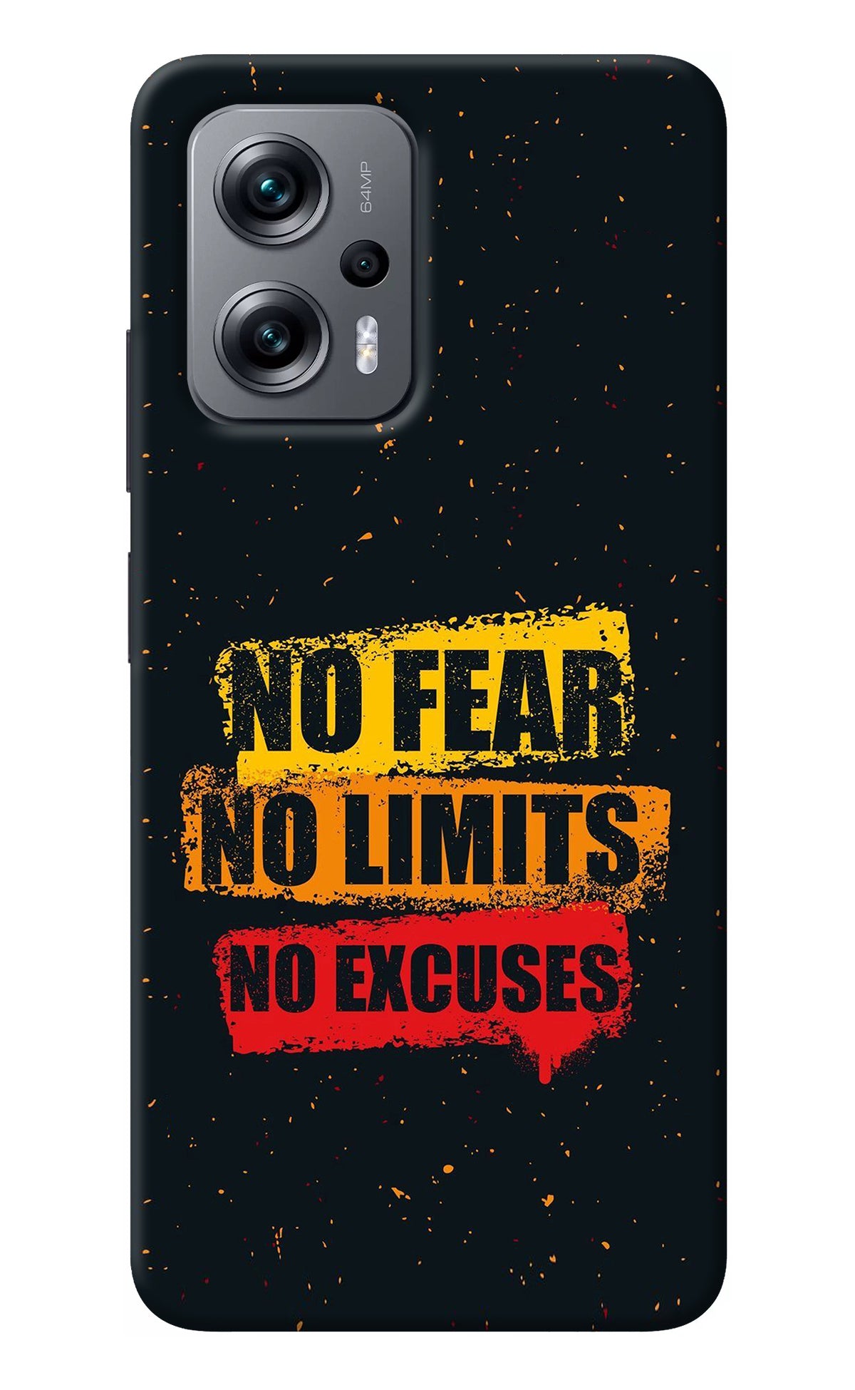 No Fear No Limits No Excuse Redmi K50i Back Cover