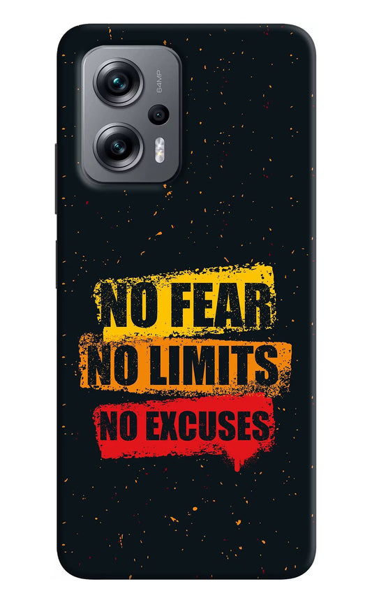 No Fear No Limits No Excuse Redmi K50i Hard Case Back Cover by Casekaro
