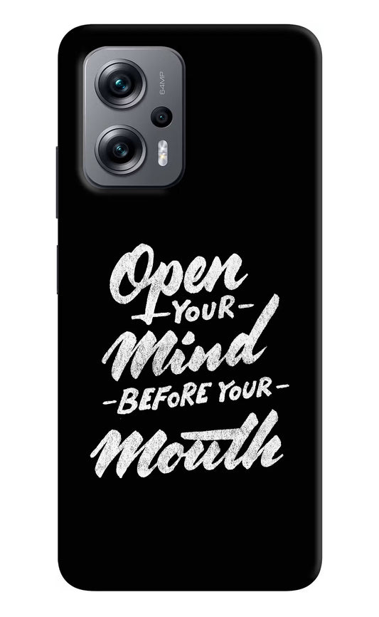 Open Your Mind Before Your Mouth Redmi K50i Hard Case Back Cover by Casekaro