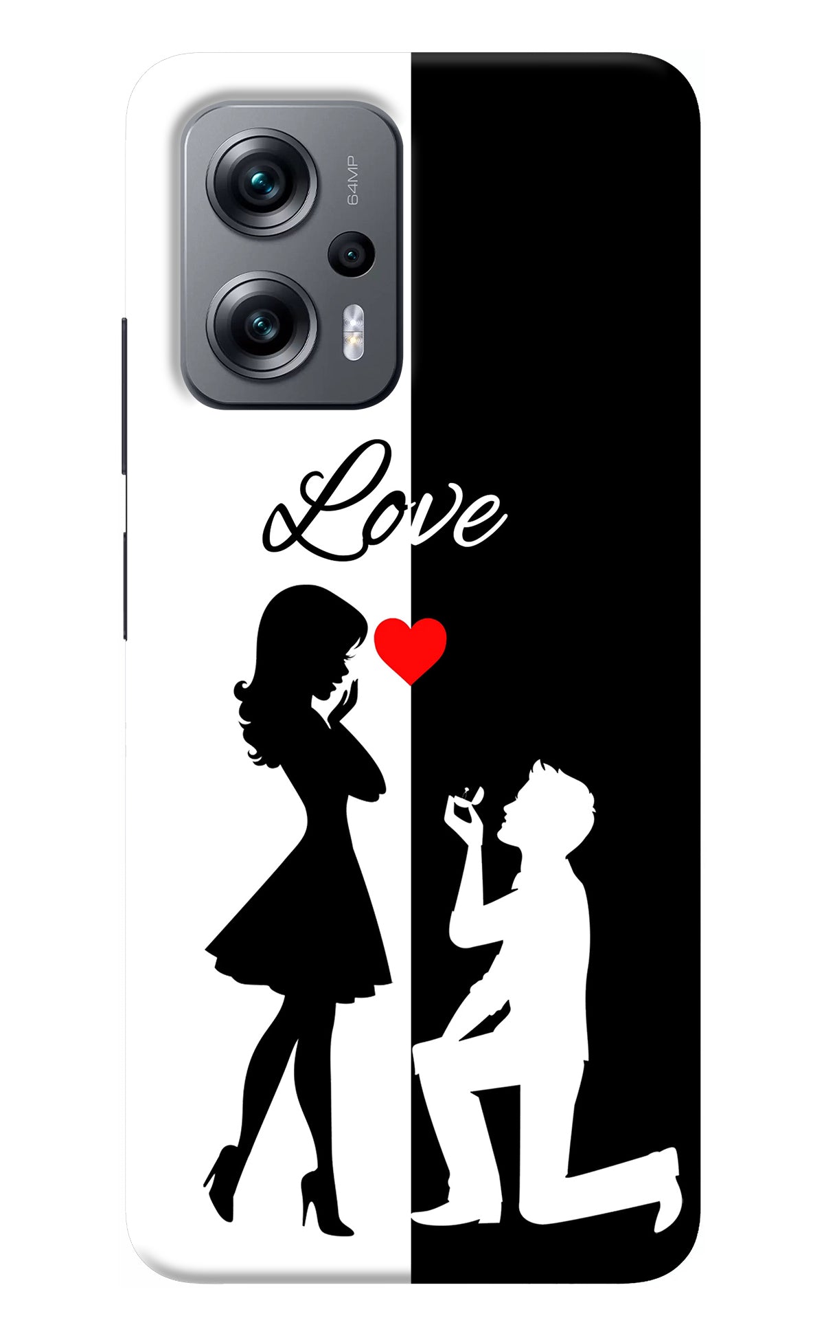 Love Propose Black And White Redmi K50i Back Cover