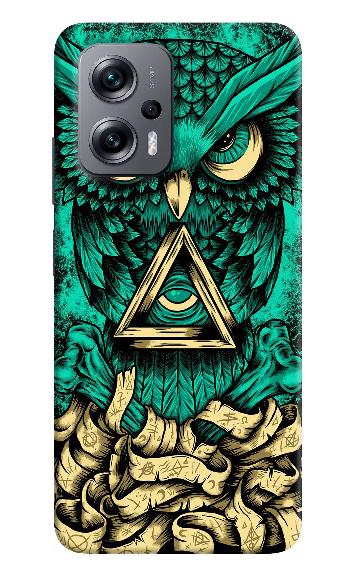 Green Owl Redmi K50i Hard Case Back Cover by Casekaro