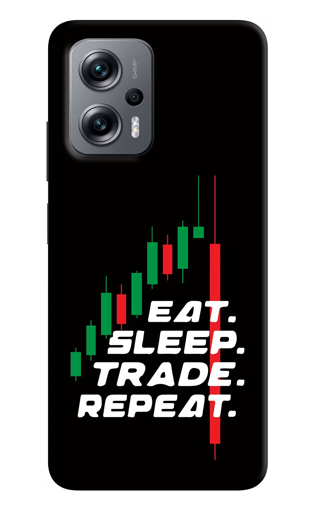 Eat Sleep Trade Repeat Redmi K50i Hard Case Back Cover by Casekaro