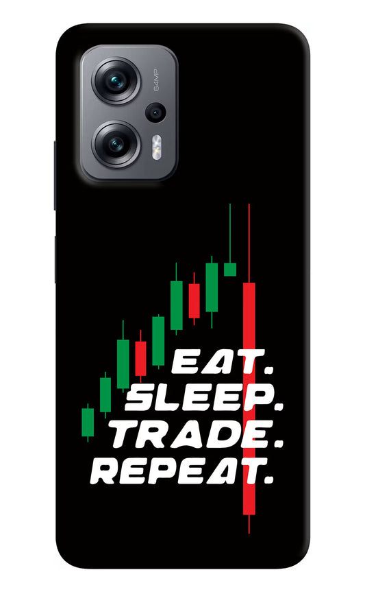 Eat Sleep Trade Repeat Redmi K50i Hard Case Back Cover by Casekaro