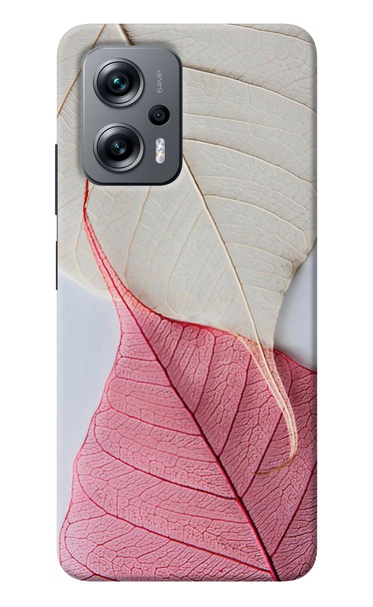 White Pink Leaf Redmi K50i Back Cover