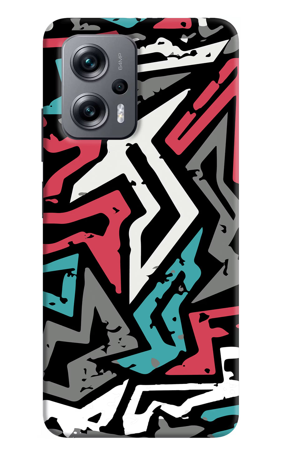 Geometric Graffiti Redmi K50i Back Cover, Hard case