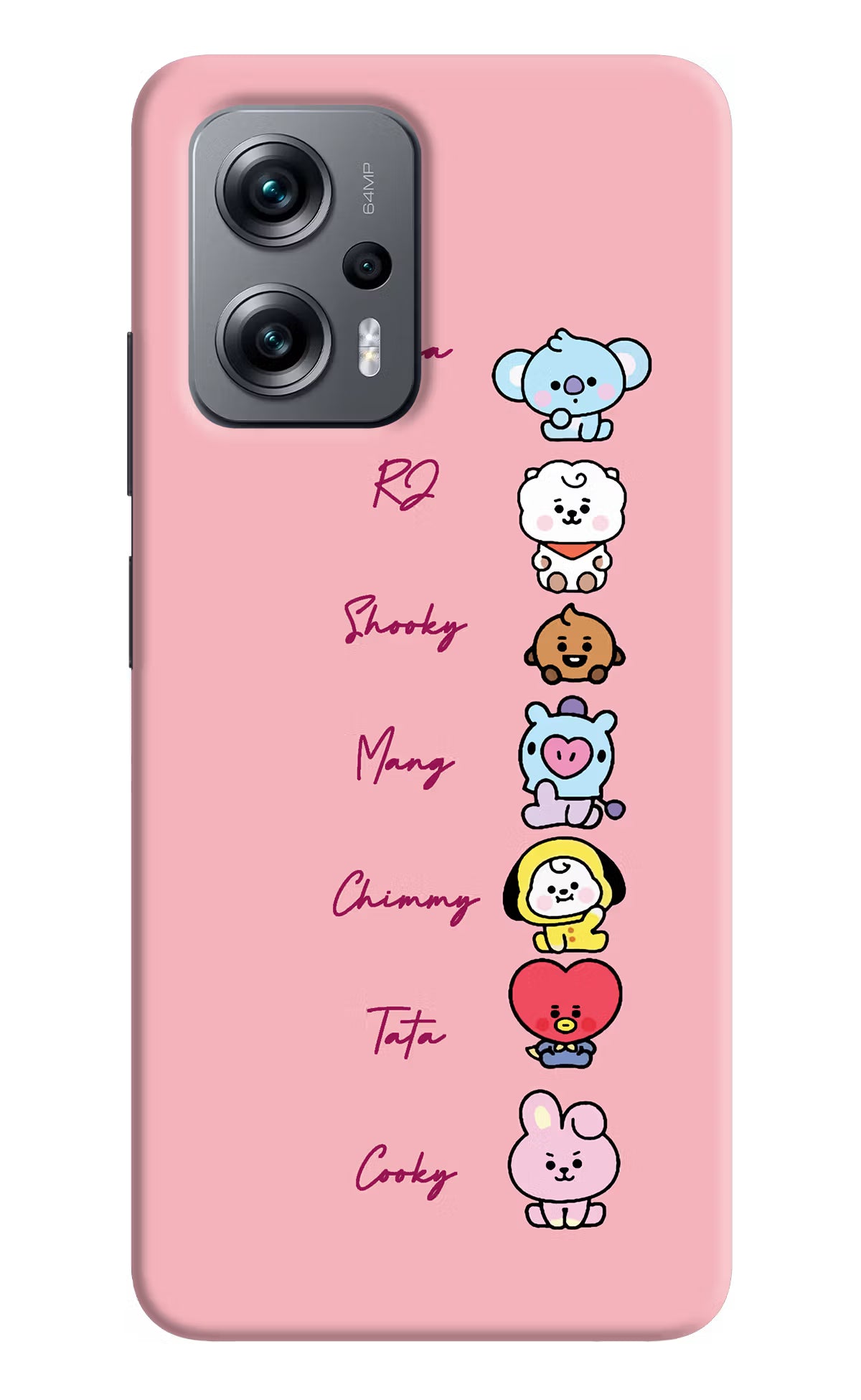 BTS names Redmi K50i Hard Case Back Cover by Casekaro