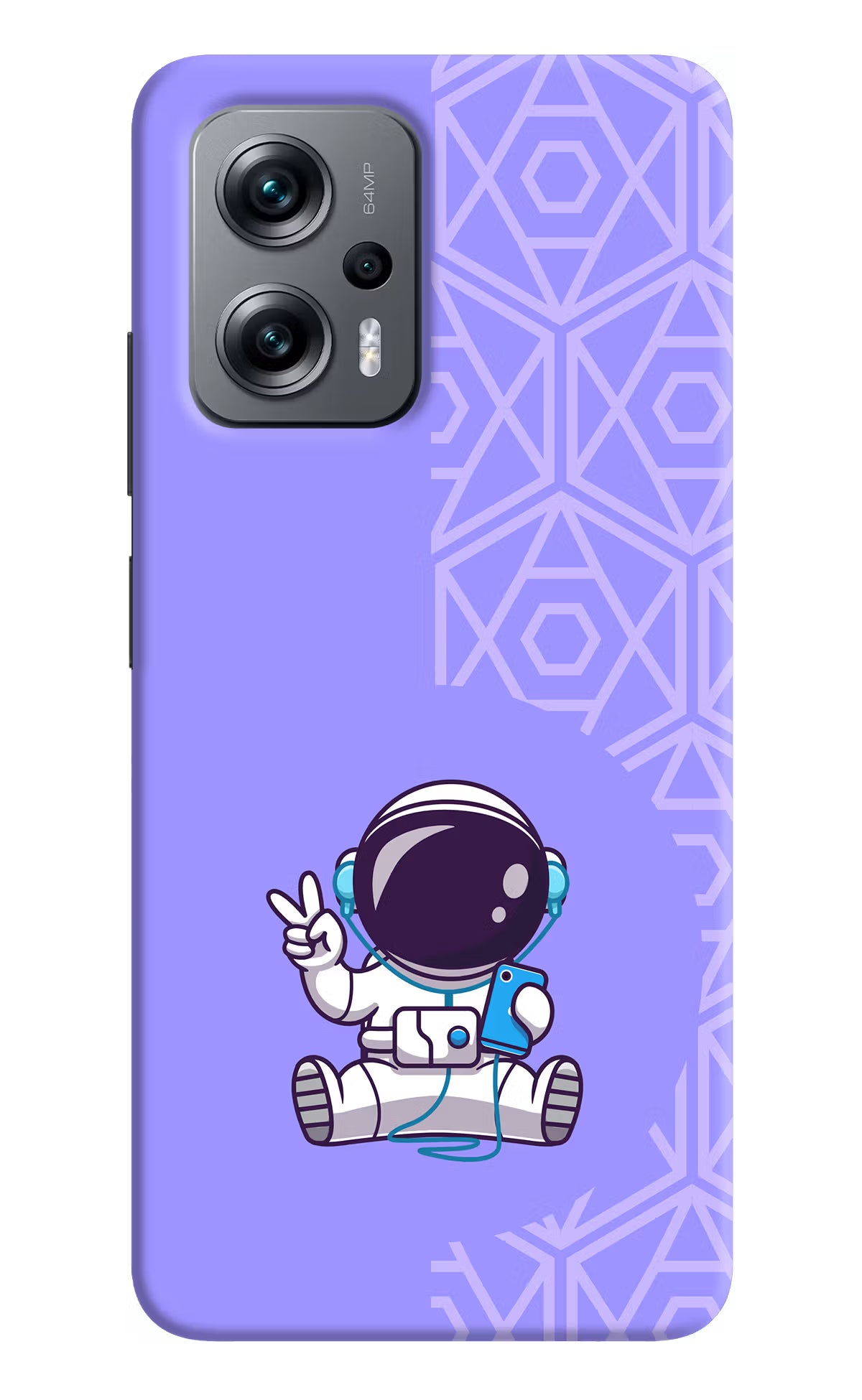 Cute Astronaut Chilling Redmi K50i Hard Case Back Cover by Casekaro