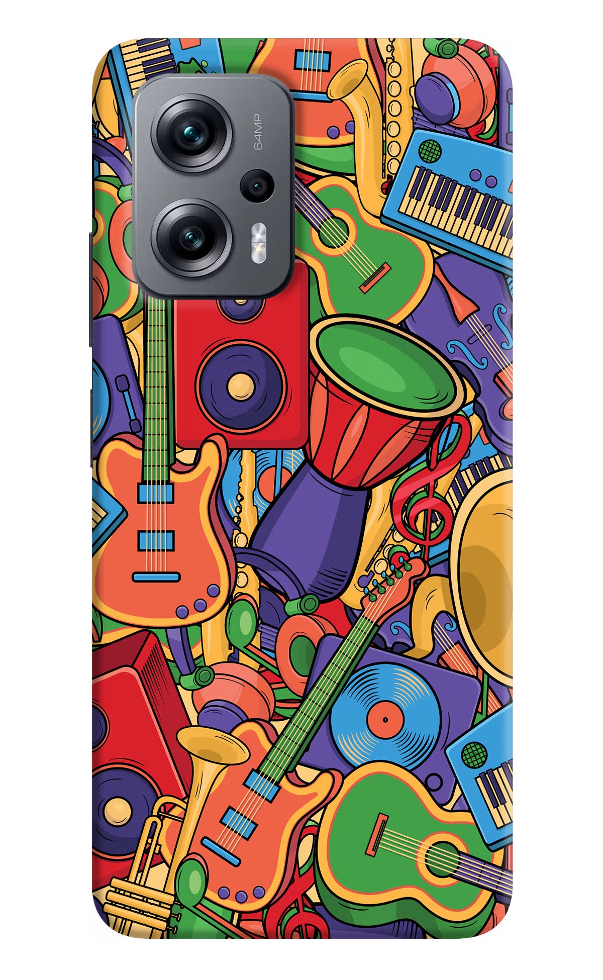 Music Instrument Doodle Redmi K50i Hard Case Back Cover by Casekaro