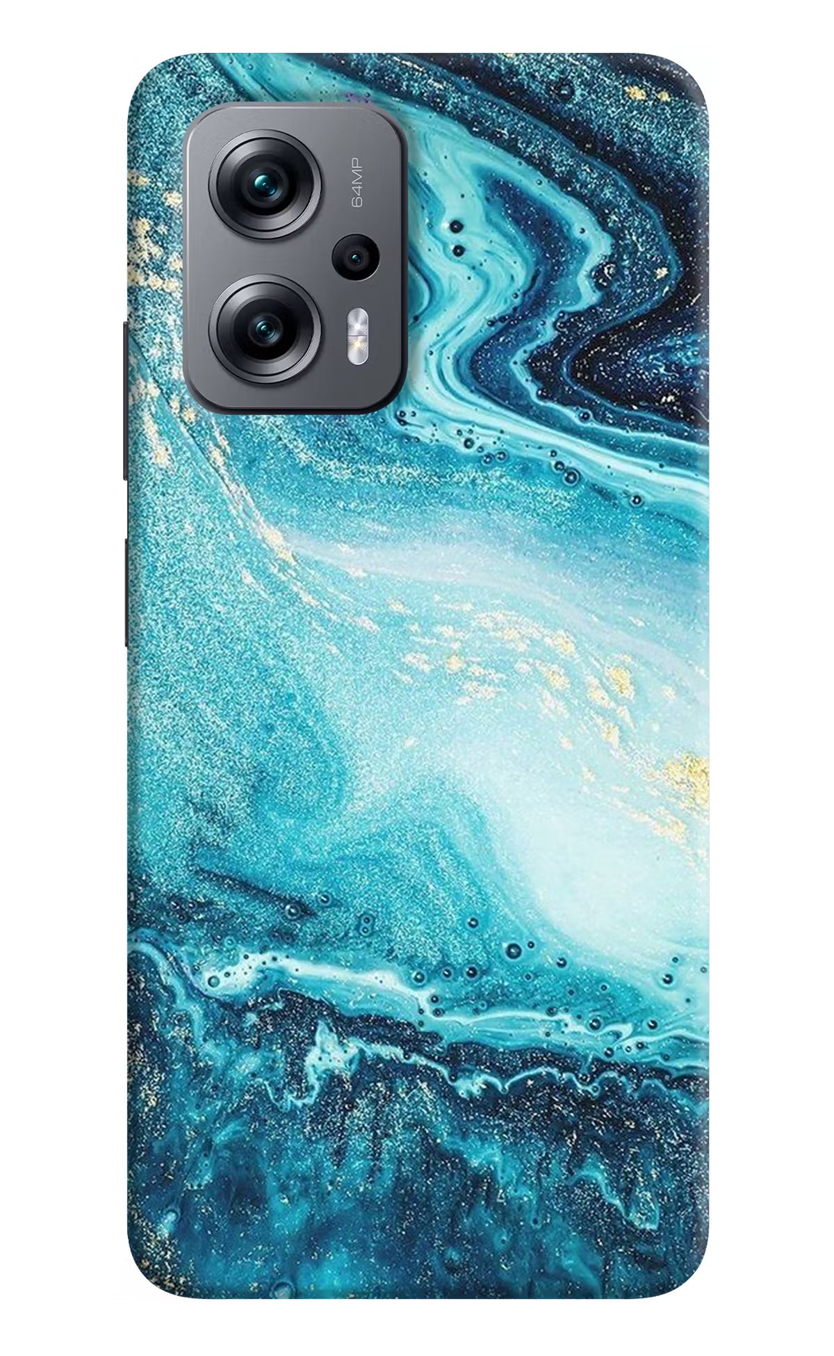 Blue Glitter Marble Redmi K50i Hard Case Back Cover by Casekaro