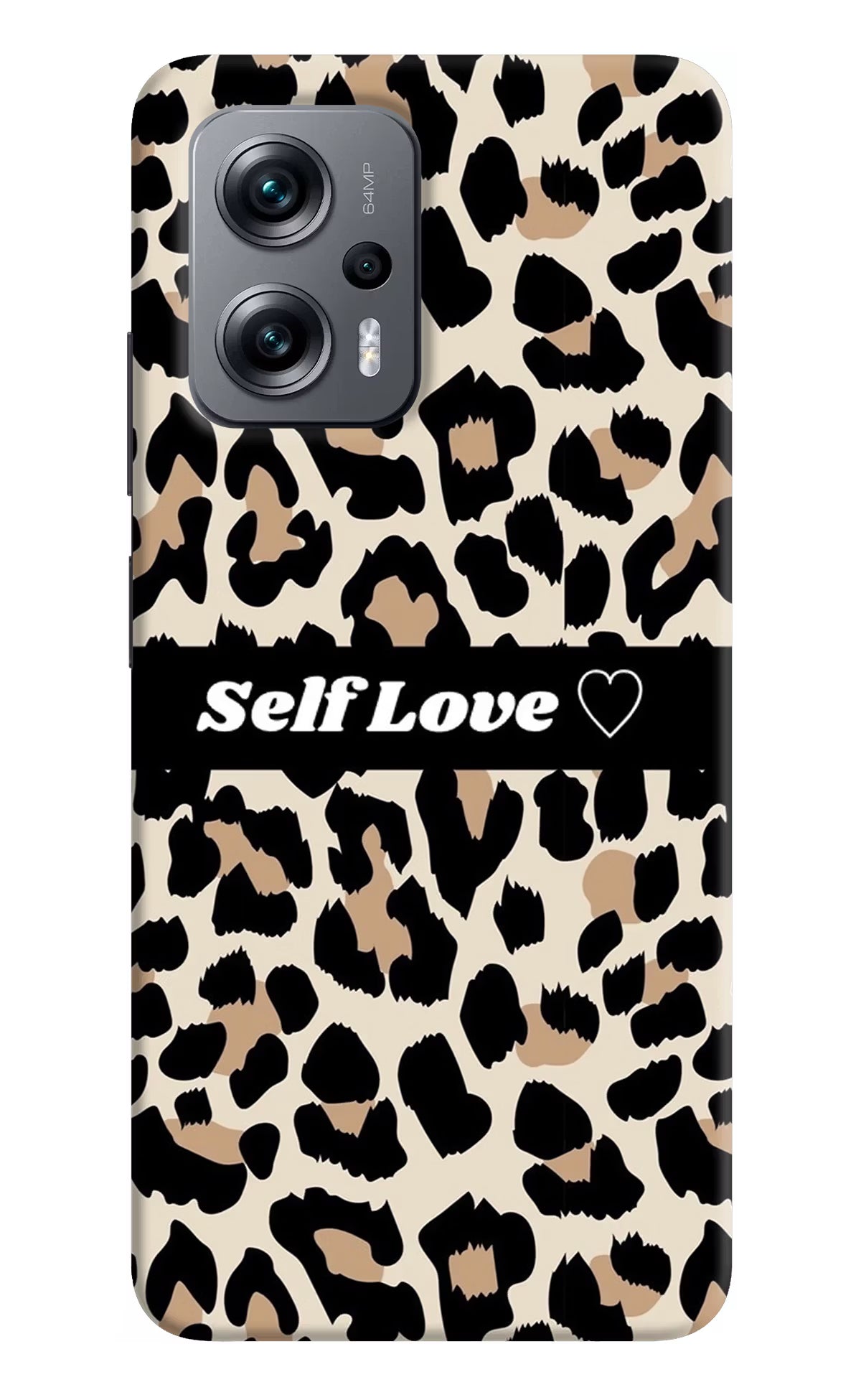 Leopard Print Self Love Redmi K50i Hard Case Back Cover by Casekaro