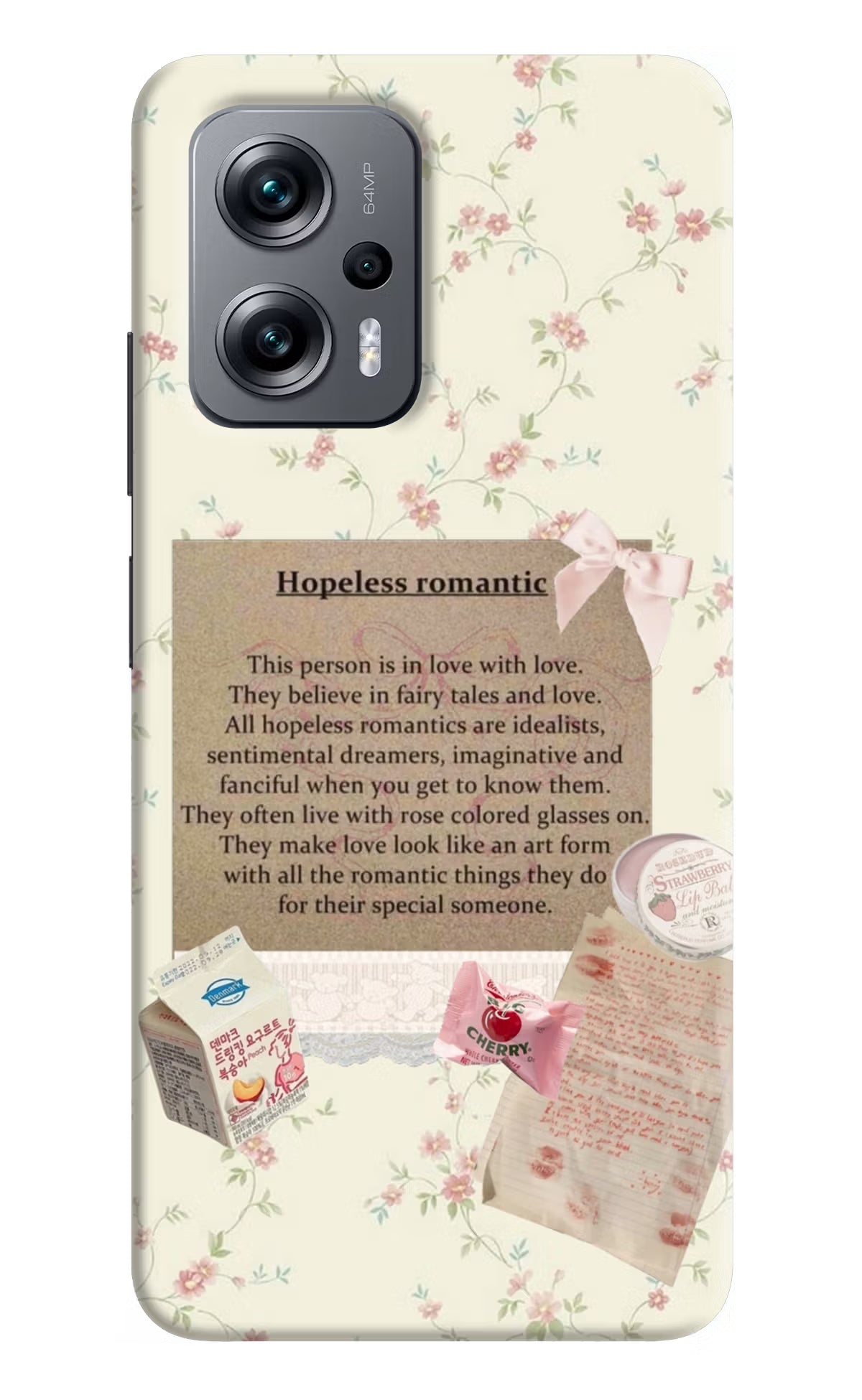 Hopeless Romantic Redmi K50i Hard Case Back Cover by Casekaro