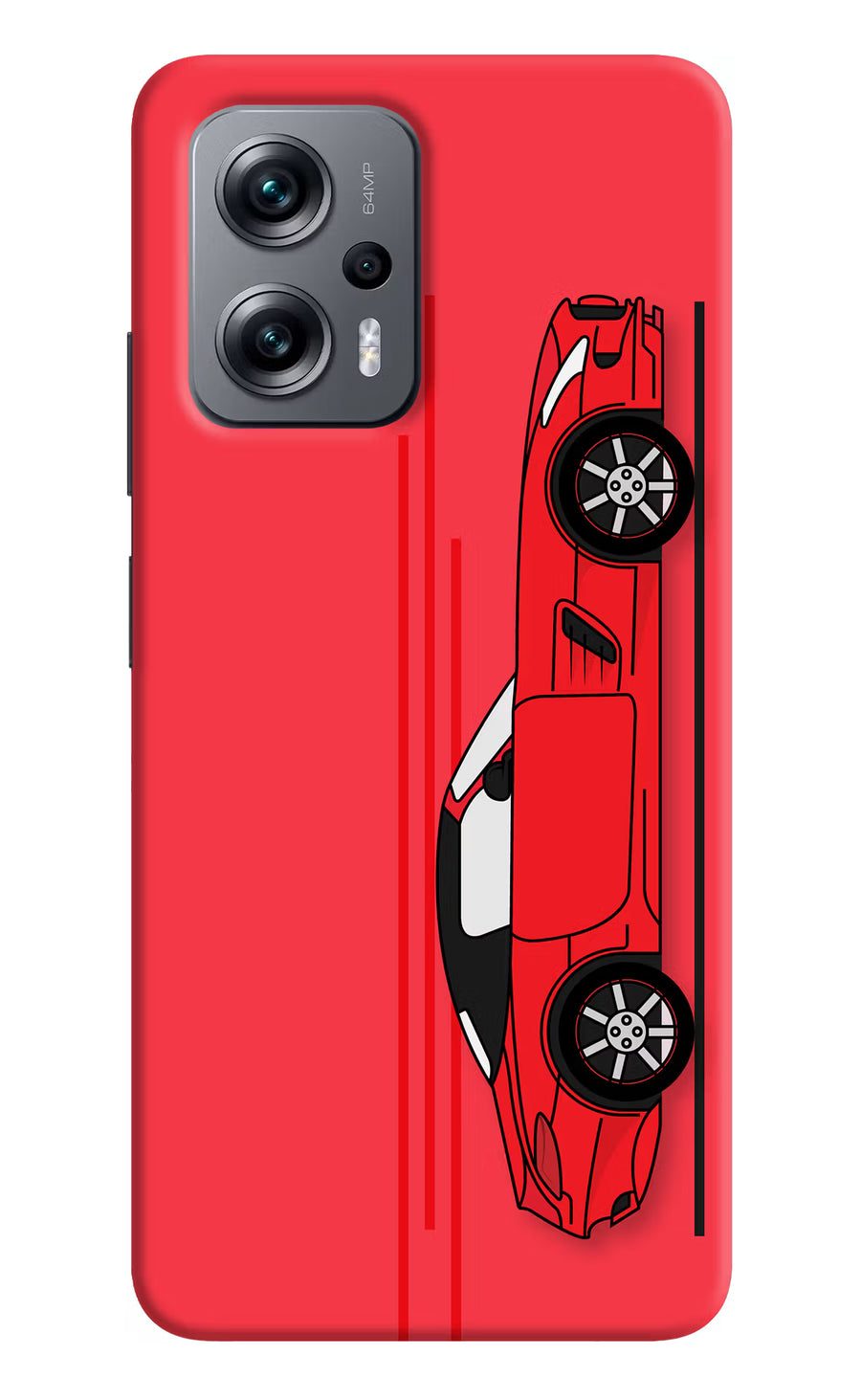 Red Velocity Redmi K50i Back Cover, Hard case