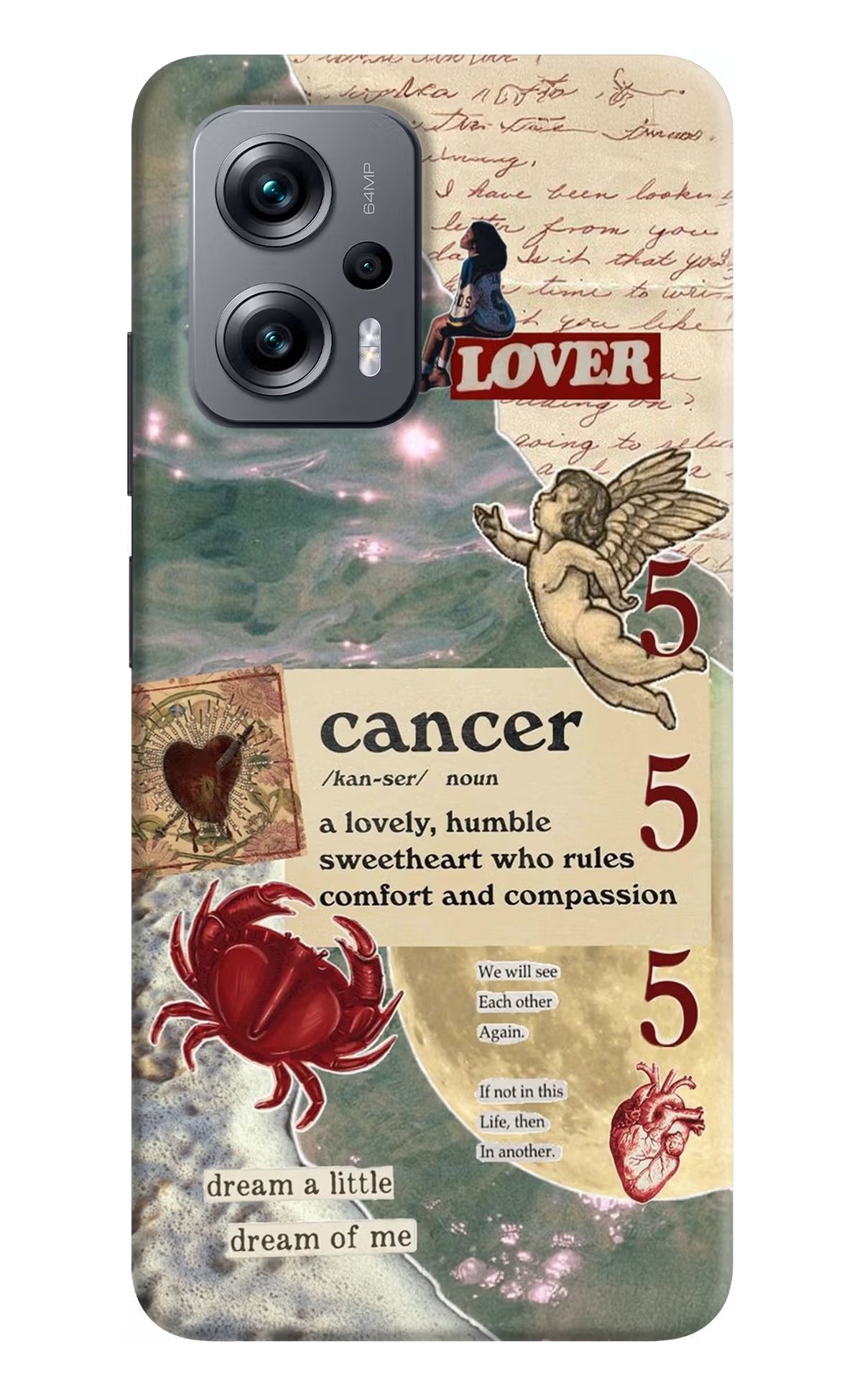 Cancer Zodiac Redmi K50i Hard Case Back Cover by Casekaro