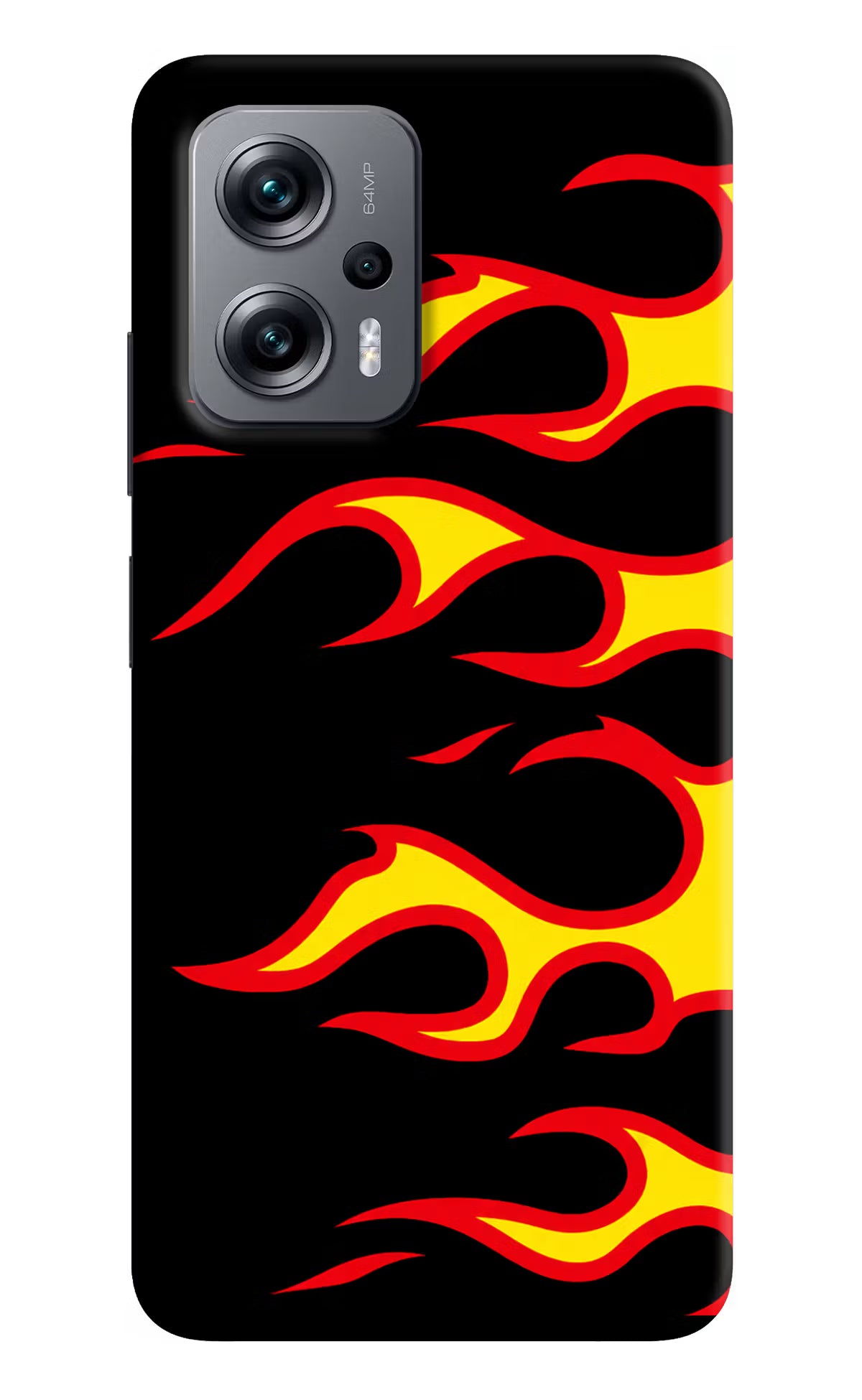 Side Sweep Flames Redmi K50i Hard Case Back Cover by Casekaro