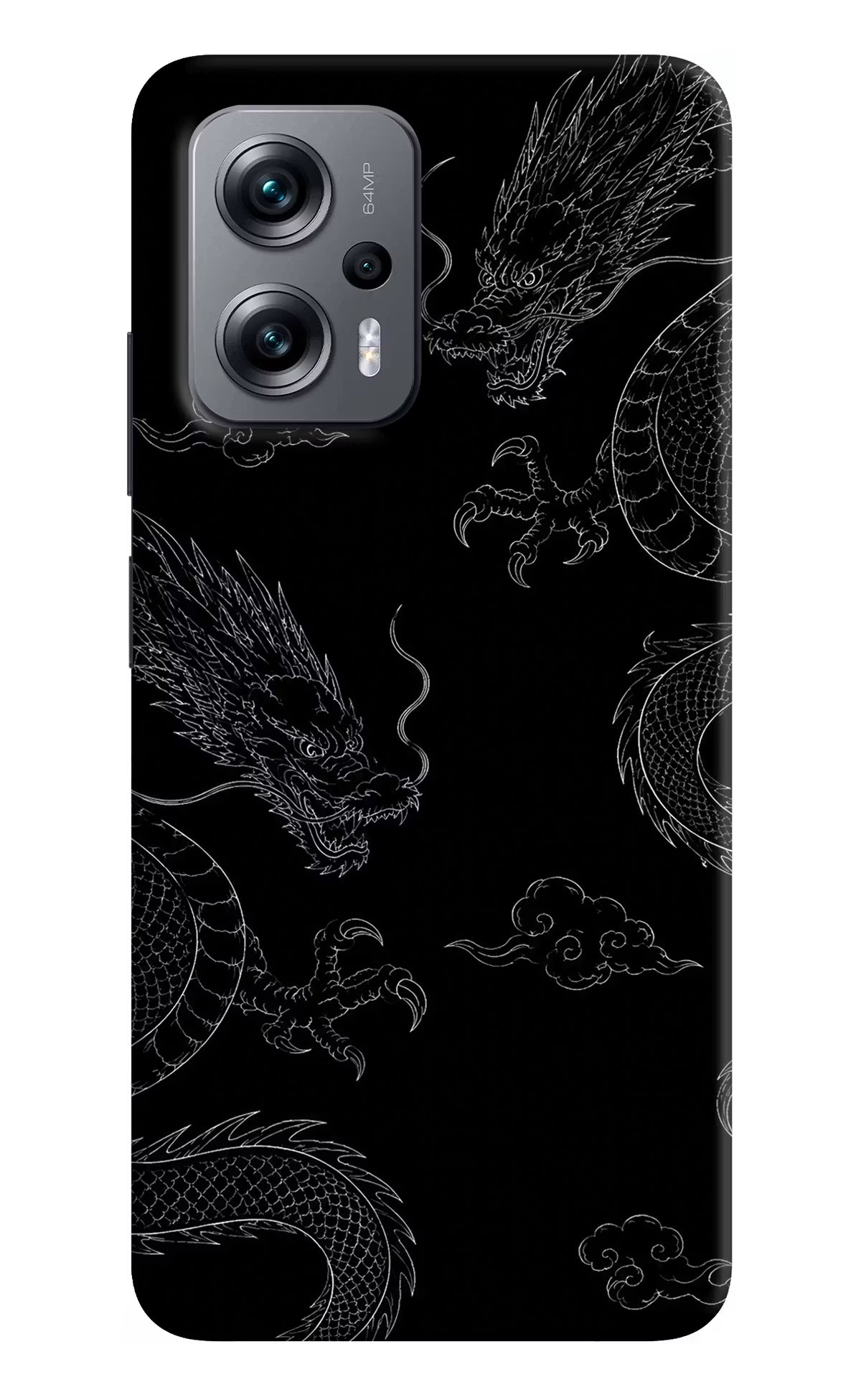 Twin Dragons Redmi K50i Hard Case Back Cover by Casekaro