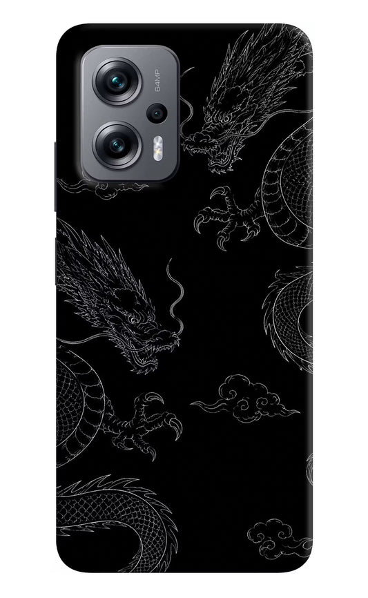 Twin Dragons Redmi K50i Hard Case Back Cover by Casekaro