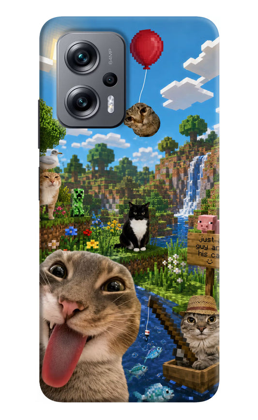 Minecraft Cat Chaos Redmi K50i Hard Case Back Cover by Casekaro