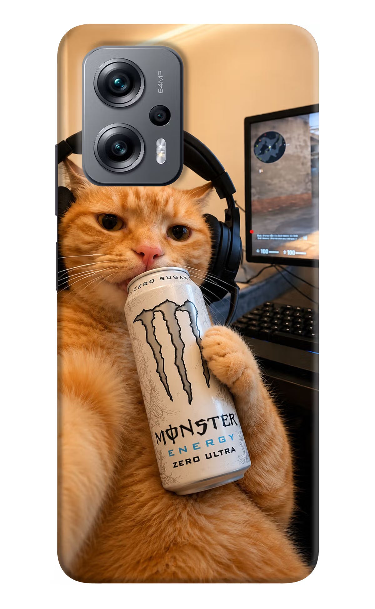 Gamer Cat Energy Redmi K50i Back Cover