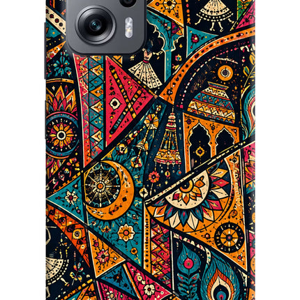 Folk Print Redmi K50i Hard Case Back Cover by Casekaro