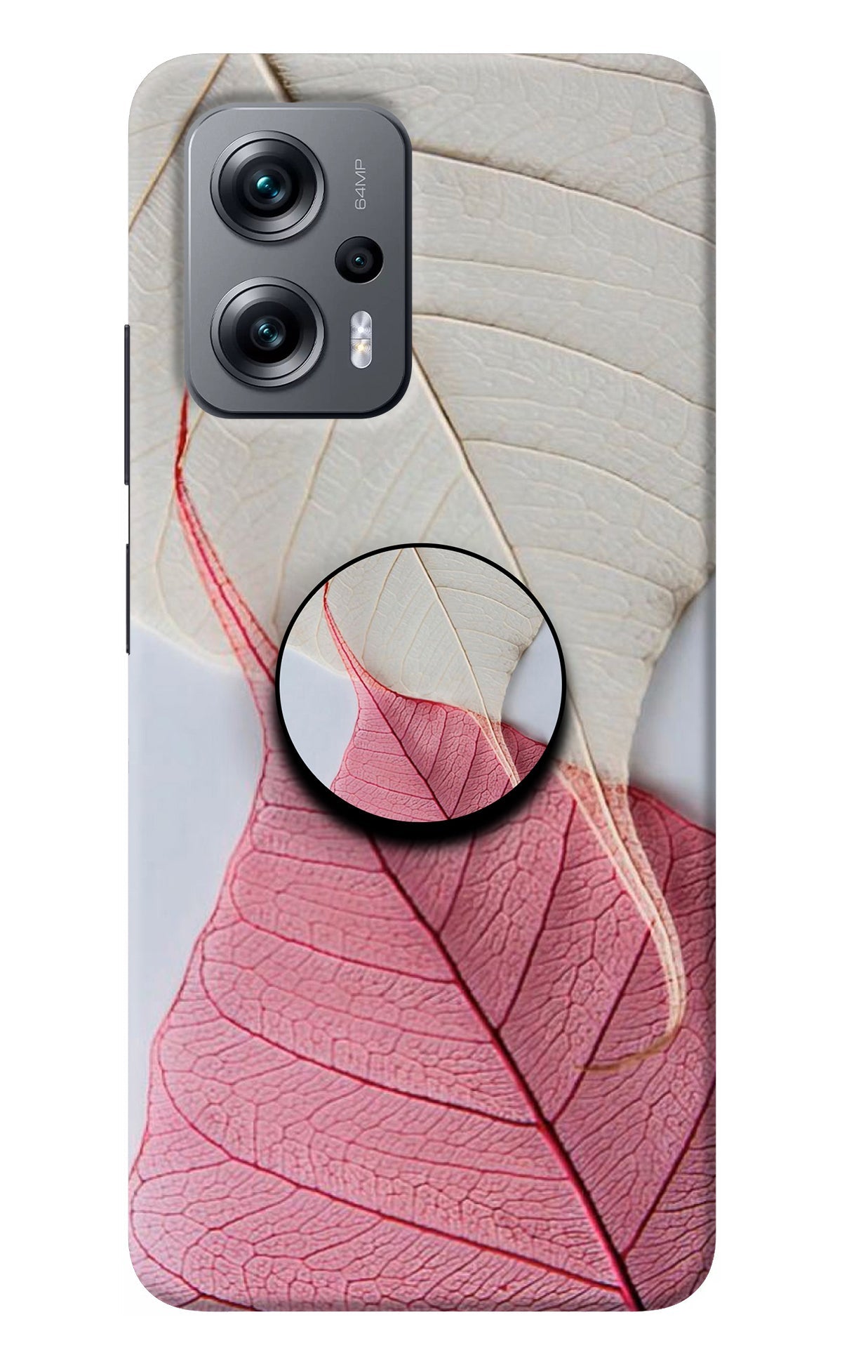 White Pink Leaf Redmi K50i Pop Case