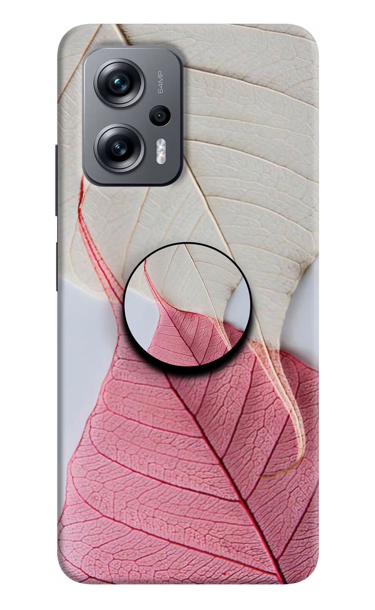 White Pink Leaf Redmi K50i Pop Case by Casekaro