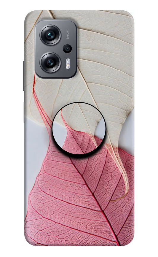 White Pink Leaf Redmi K50i Pop Case by Casekaro