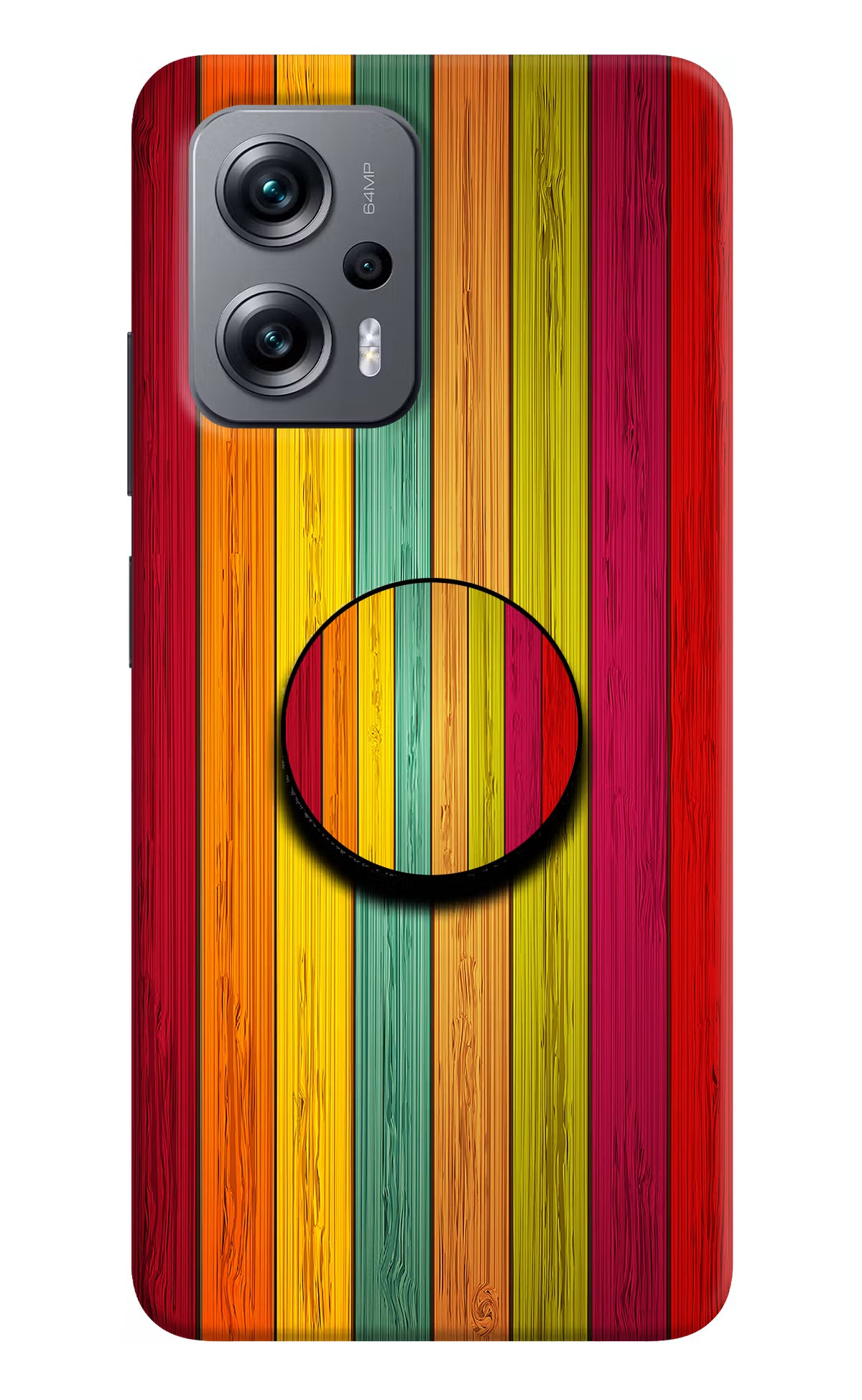Multicolor Wooden Redmi K50i Pop Case by Casekaro