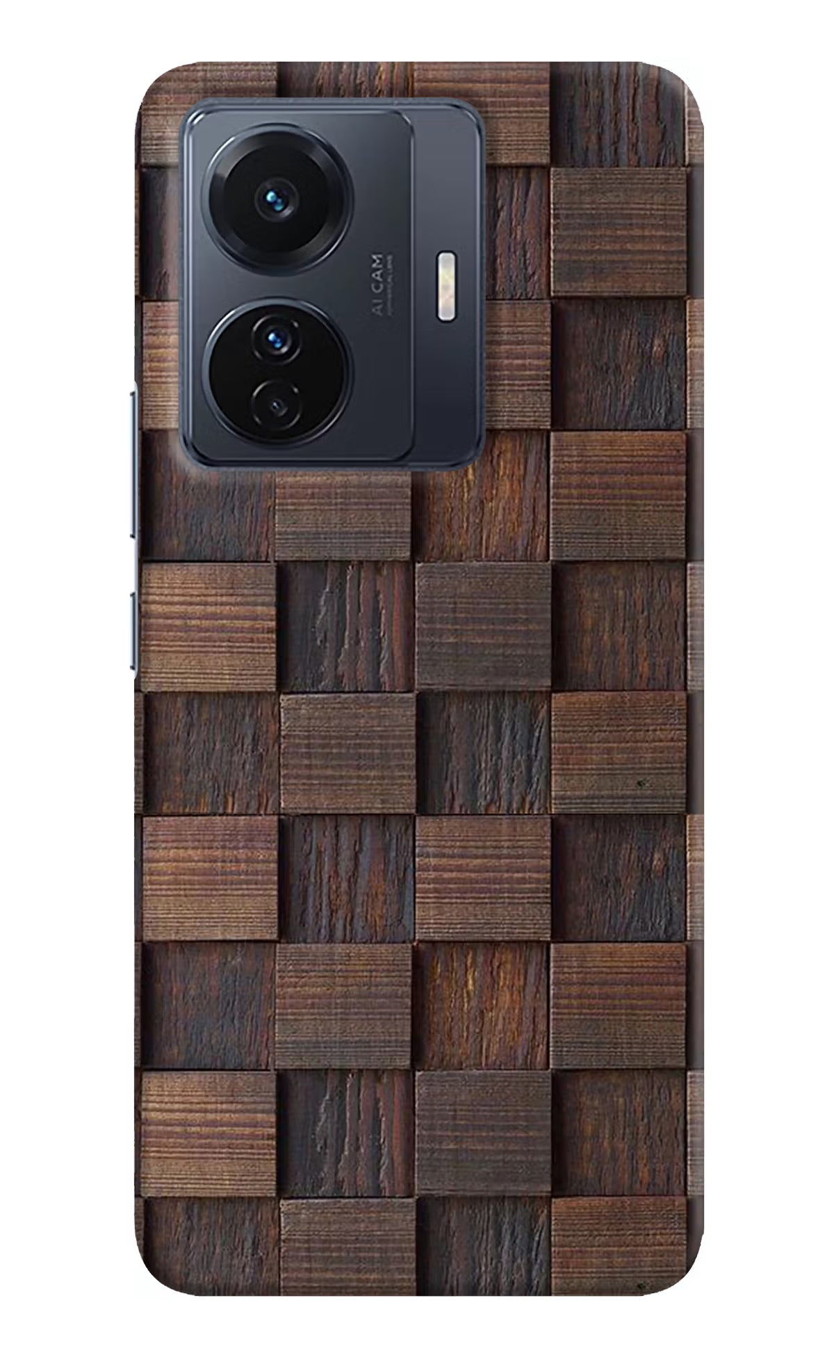 Wooden Cube Design Vivo T1 Pro 5G Hard Case Back Cover by Casekaro