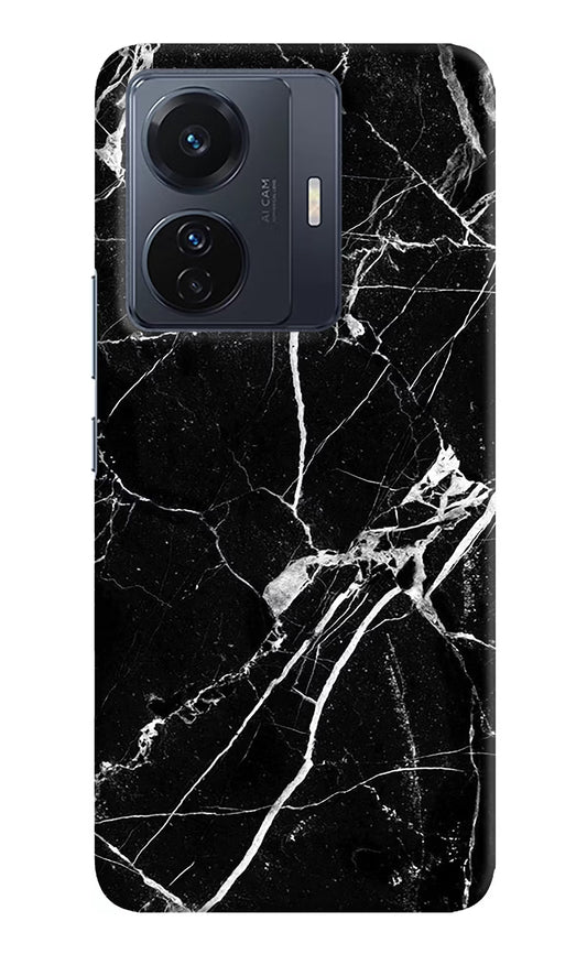 Black Marble Pattern Vivo T1 Pro 5G Hard Case Back Cover by Casekaro