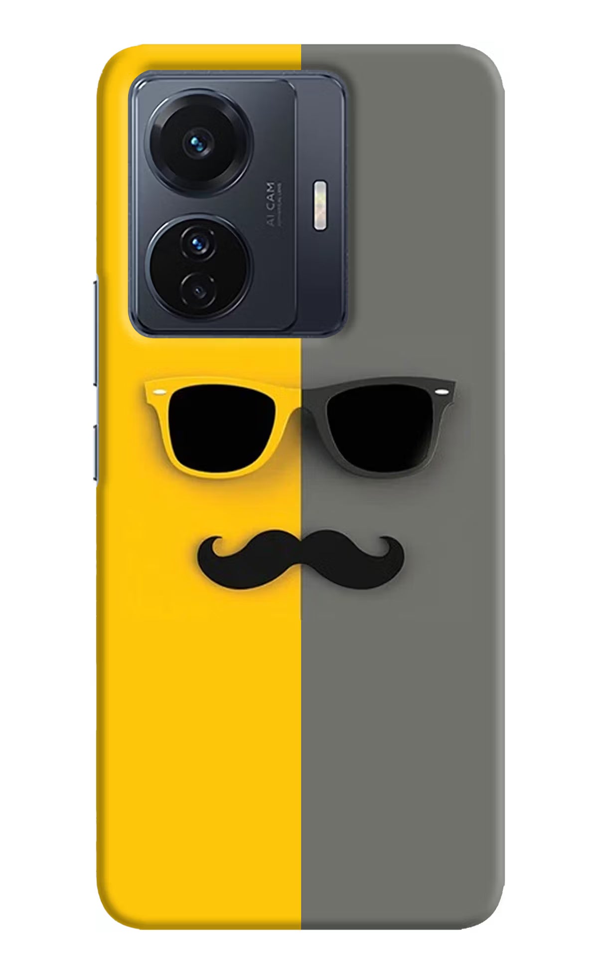 Sunglasses with Mustache Vivo T1 Pro 5G Hard Case Back Cover by Casekaro
