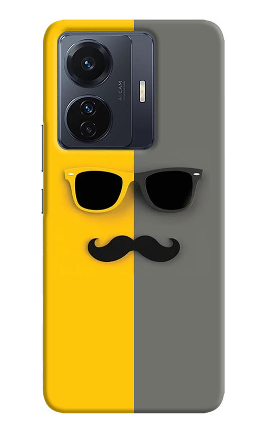 Sunglasses with Mustache Vivo T1 Pro 5G Hard Case Back Cover by Casekaro
