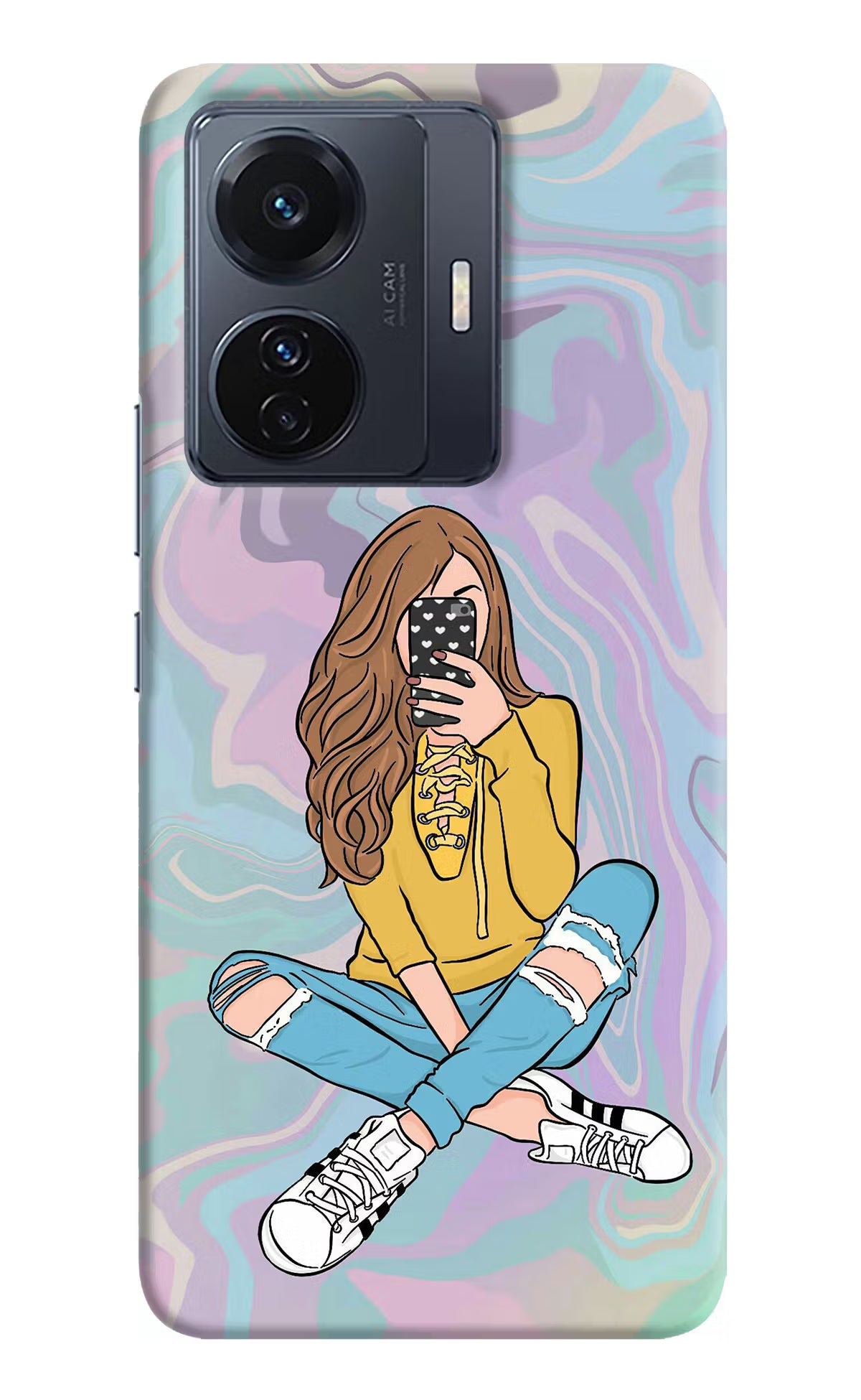 Selfie Girl Vivo T1 Pro 5G Hard Case Back Cover by Casekaro