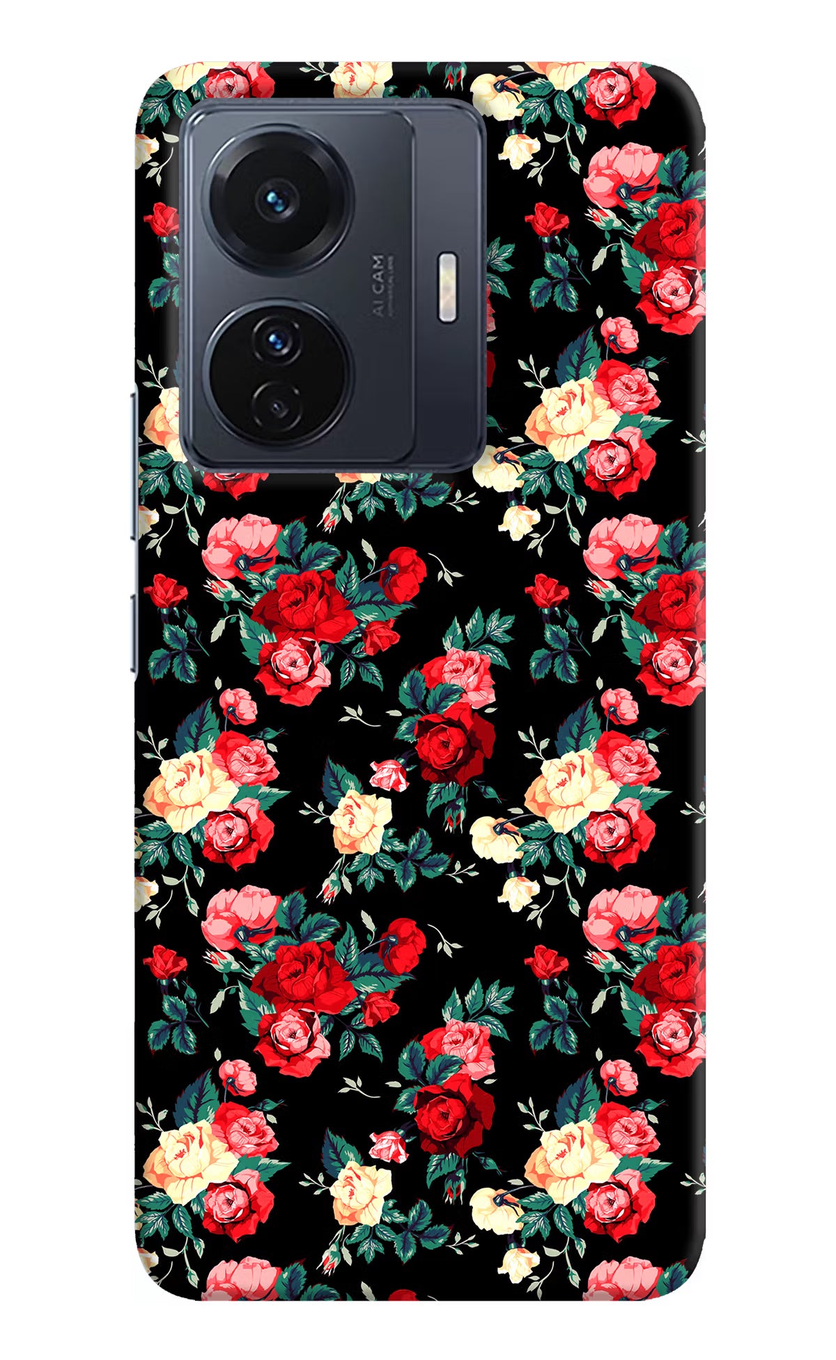 Rose Pattern Vivo T1 Pro 5G Hard Case Back Cover by Casekaro