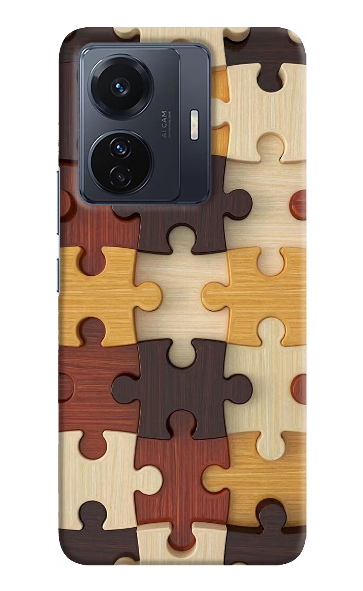 Wooden Puzzle Vivo T1 Pro 5G Hard Case Back Cover by Casekaro