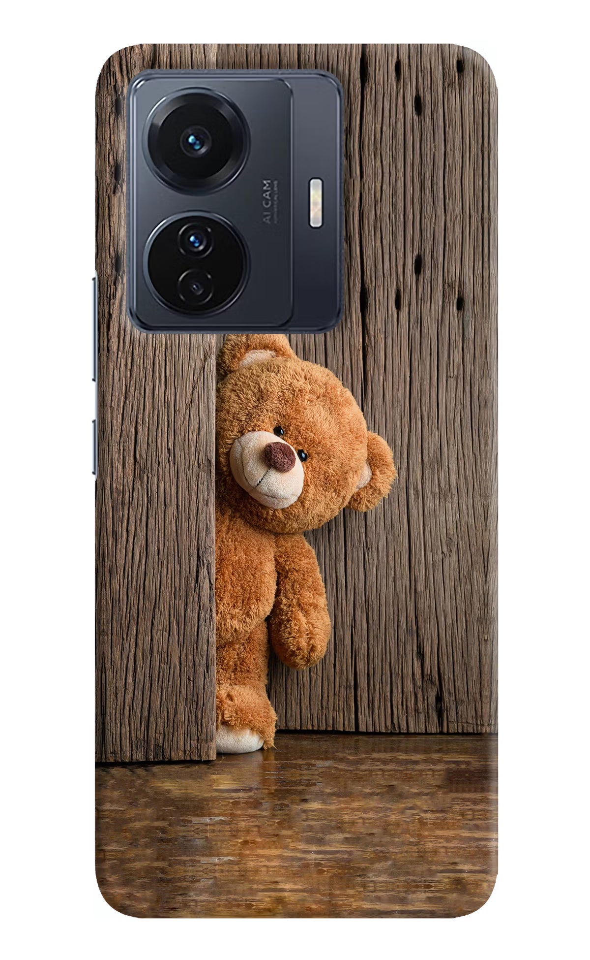 Teddy Wooden Vivo T1 Pro 5G Hard Case Back Cover by Casekaro