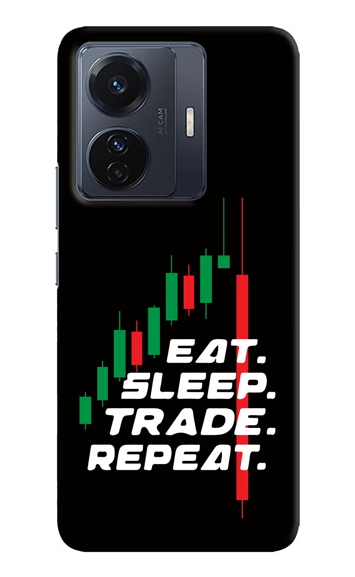 Eat Sleep Trade Repeat Vivo T1 Pro 5G Hard Case Back Cover by Casekaro